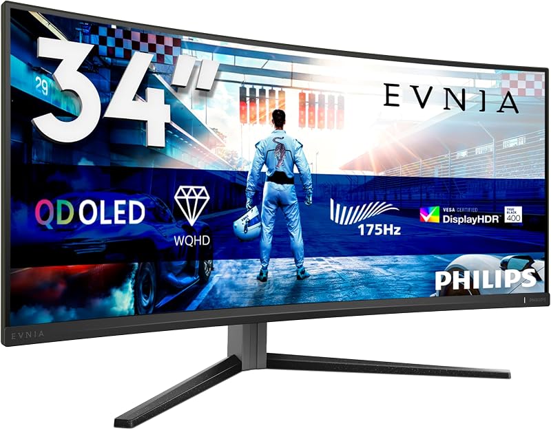 Philips Evnia 34M2C6500 34 Inch OLED Curved Gaming Monitor 3440x1440 175Hz