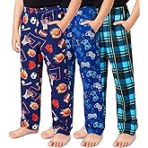 TUONROAD Boys 3 Pack Pajama Pants Soft Plaid Cozy Elastic Waist Sleep Bottoms Size 7 14 with Pockets