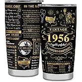 pinvgsbu 70th Birthday Gifts for Women Men, 1956 Birthday Tumbler 20oz, 70 Year Old Birthday Gifts, Best Gifts for 70 Year Old Women Men, 1956 Birthday Stainless Steel Tumbler 20oz