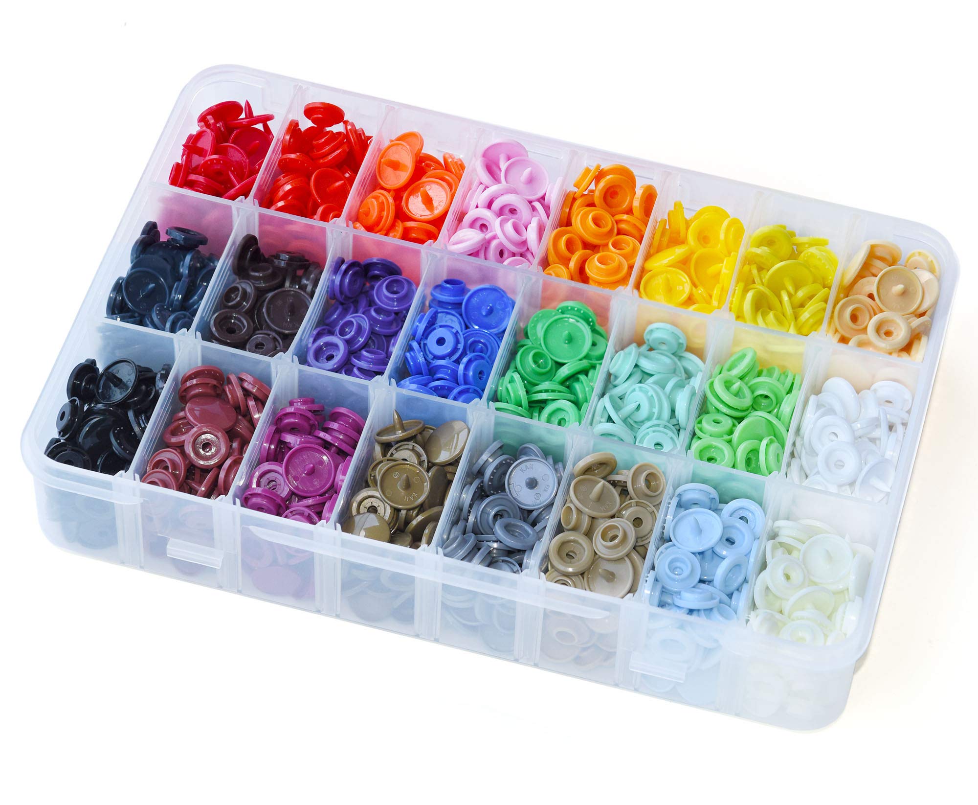 KAM T5 360 Snap 24colors Fastener Set with Poppers in Beautiful Plastic Box