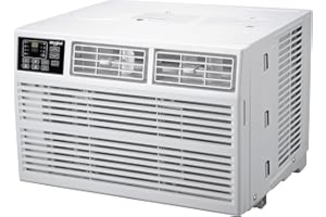Whirlpool 12,000 BTU 230V Window Air Conditioner with Supplemental Heat, Window Mounted AC Unit with Heater for Apartment, Living Room, Bedroom, Rooms up to 550 Square Feet