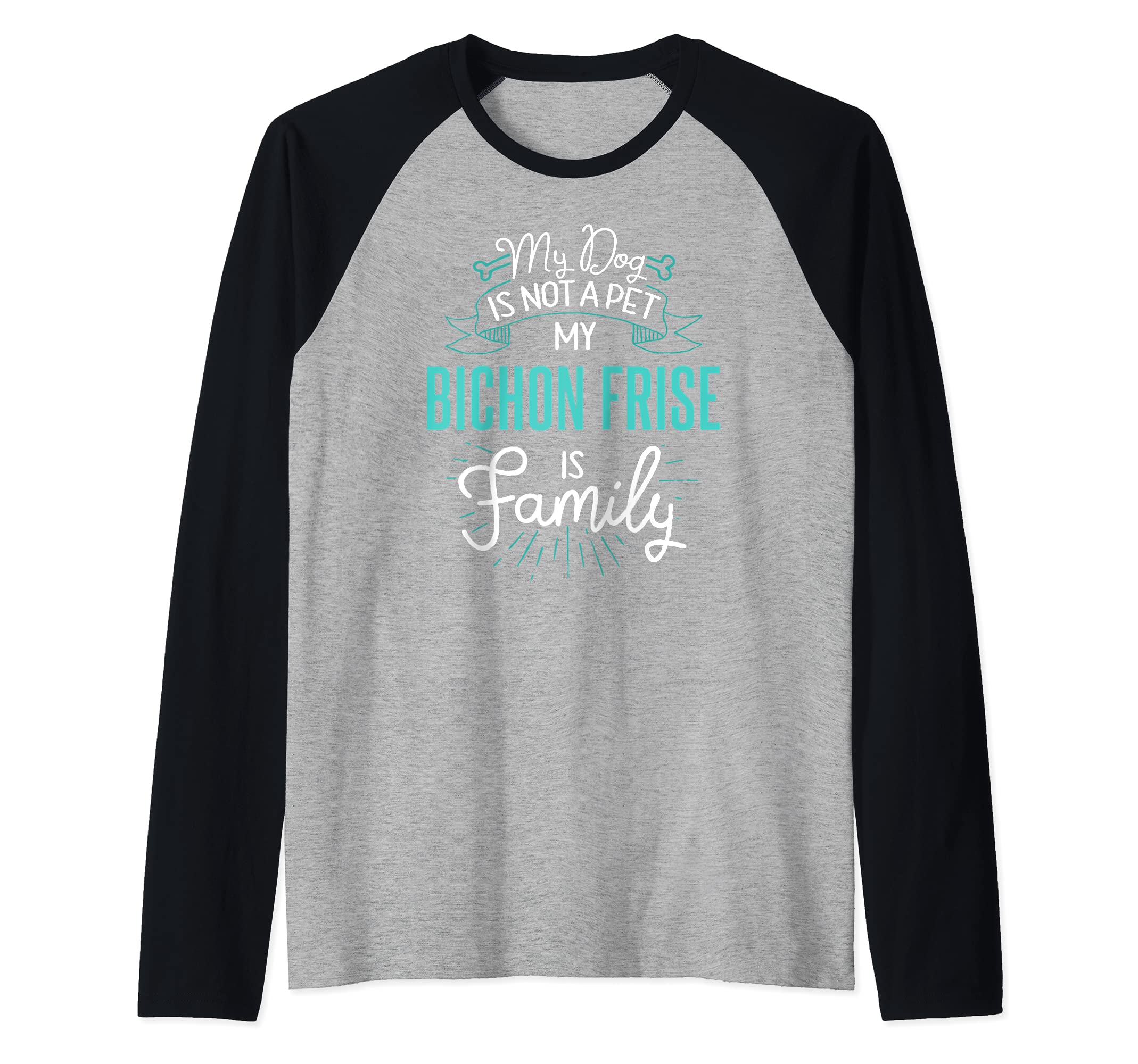 Cute Bichon Frise Design Family Dog Giftn Raglan Baseball Tee