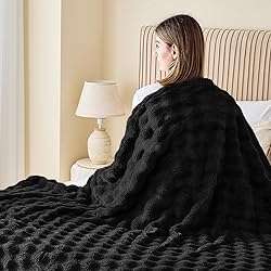 NEWCOSPLAY Throw Blanket for Couch Black Super Soft