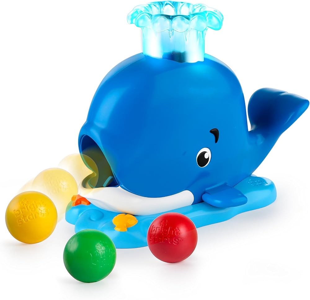 Bright Starts Silly Spout Whale Ball Popper Musical Toy 3 Balls Ages 6-36m