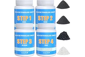 KOMESTONE Rock Tumbler Grit and Polish Refill Kit - 6 Pounds. Value Pack for Polishing, Ideal for Up to 40 lbs. of Rocks, 4-Step Tumbling Media Kit, Compatible with Any Rock Polisher, More Grits, Better Result