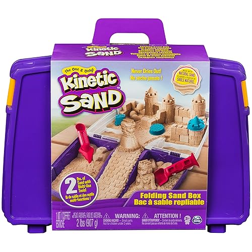 Kinetic Sand, Folding Sand Box with 2lbs of Kinetic Sand, Includes