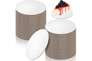 Newtay 100 Pcs 5 Inch Cake Board Round Mini Cardboard Cake Circle Boards Grease Proof Tray Base for Baking Pastry(White)