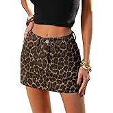 ELLEVEN High Stretchy Mini Skort Skirt for Women,Low Waist Denim Skort Shorts with Pockets