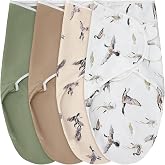 CroBlissful 4 Pack Mallard Duck Swaddles for Newborns, Cotton | Adjustable Baby Wrap Sack for 0-3 Months, Breathable Wearable Blanket, Nursery Decor for Baby Boys Girls, Zipper