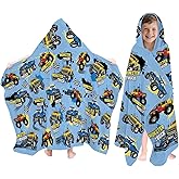Fiwbnasz Truck Hooded Beach Towel for Kids, Monster Hooded Towels for Toddlers 30" x 50", Kids Beach Towels for Pool, Travel, Swim, Cars Wearable Bath Towel for Boys, Teens