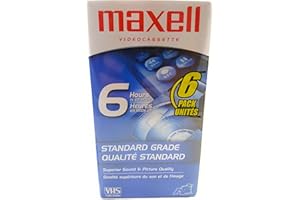 Maxell STD T-120 VHS Standard Grade Videotape, 6 Pack
