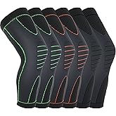 6 Pcs Long Compression Full Leg Sleeves Full Compression Knee Sleeves Braces Support for Men Women Arthritis Joint Pain Relief Reduce Varicose Veins and Swelling Cycling Sport