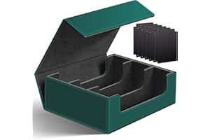 HOMTHY 1800+ Card Deck Case for Trading Cards, Magnetic Closure Card Holder Magic Card Holders Fit for YuGiOh, MTG and Sport Cards (Cyan+Black)