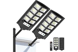 WYWNA Solar Lights Outdoor, 6000K LED Solar Lights Outdoor Waterproof, Solar Flood Lights Outdoor with Motion Sensor and Remote Control, Solar Street Light Dusk to Dawn 2-Pack