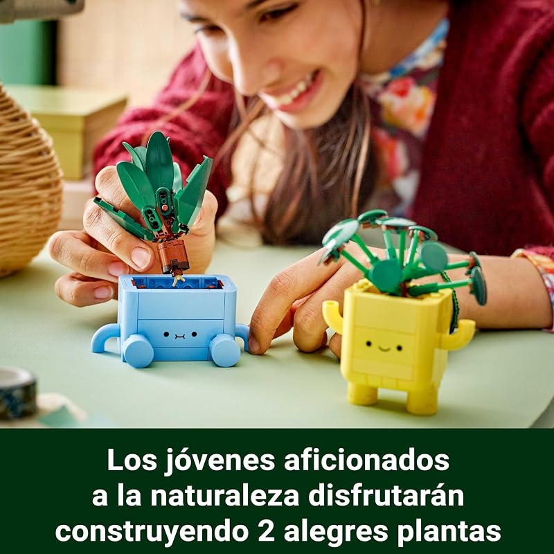 Botanicals Happy Plants - Detalhe Criativo para o Dia dos Namorados - Decoração Animada com 2 Plantas para Prateleira ou Quarto - Modelo Colorido para Raparigas e Rapazes 9+ Anos 10349 — foto 3 de 8