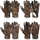 Hungdao 4 Pairs Camouflage Hunting Gloves Lightweight Men’s Camo Gloves for Turkey Fishing Outdoor Activities Hunting Accessories for Women