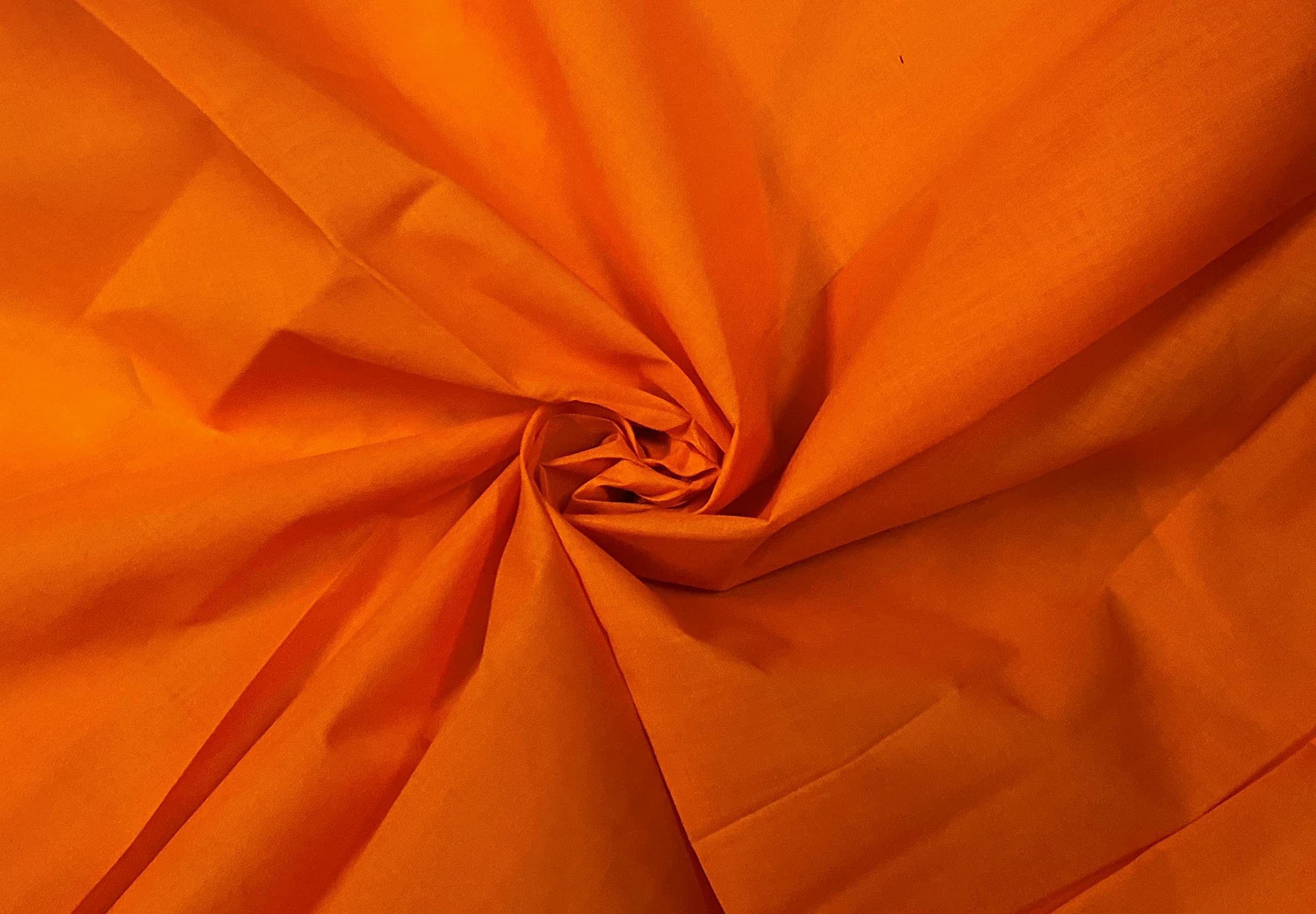 Novato Textiles Plain Polycotton Fabric Dress Craft Material 44" Wide Available in 11 Colours (Orange, 5 Meter)