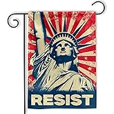 MAIANEY (12"x18") Resist Garden Flag Statue Of Liberty Patriotic Garden Flag Political Anti Hate Anti Racist Anti Felon Pro Women's Rights Gifts Outdoor Decorations Yard House Patio Porch Double Sided