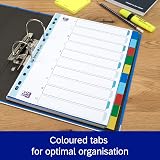 Oxford A4 Plastic 10-Part Dividers Multi-Colored Tabs Tear-Resistant Wipe-Clean view 7
