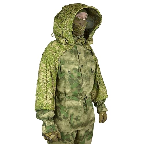 スサシ Hibana Camo セットアップ XL Ghillie Suit Russian Sniper Coats/Viper Hoods (6SH122 Summer) in