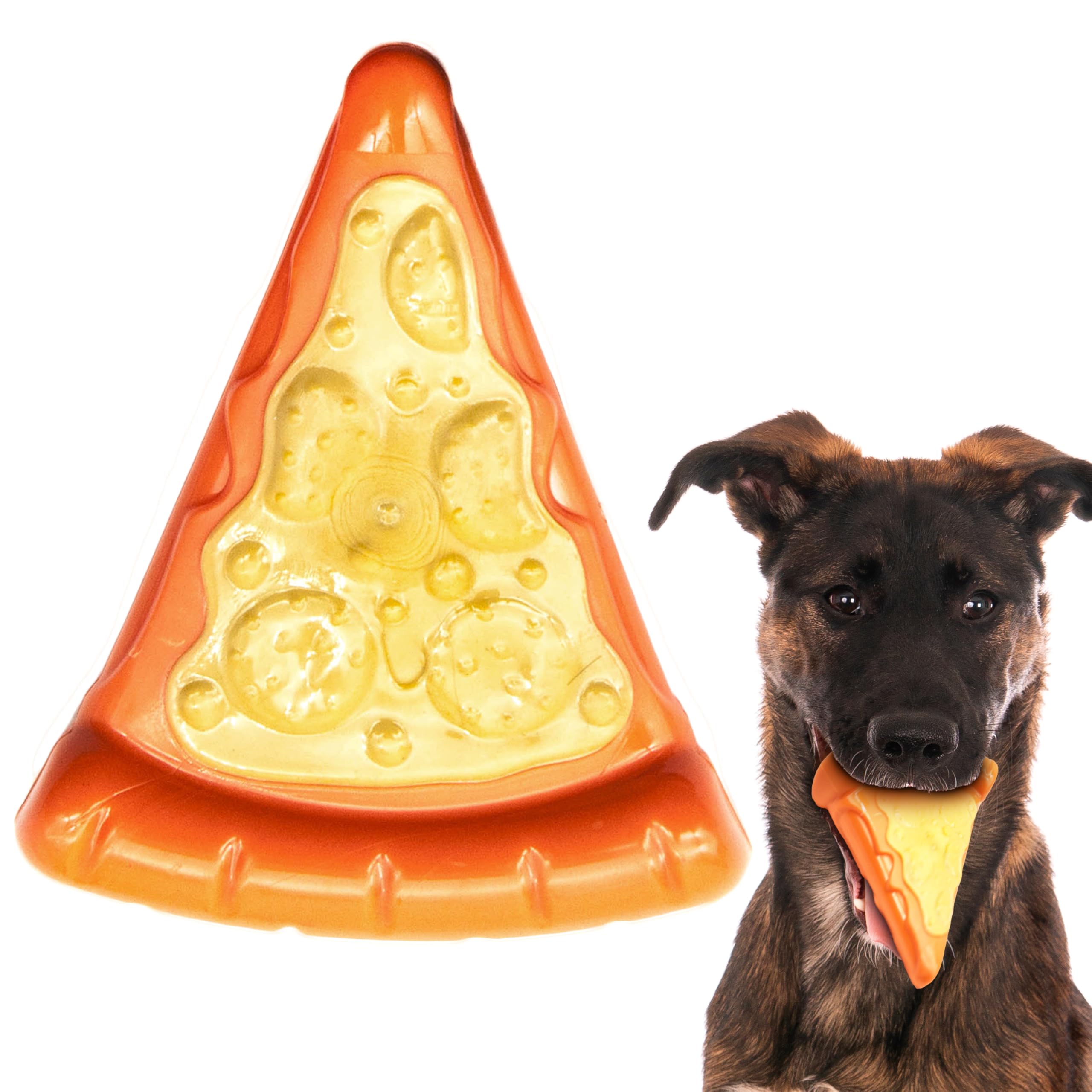Petopedia Tough Dogs Toy – NYLON Chews – PIZZA, WAFFLE, DONUT Shape – Durable Dog Toys Indestructible, Boredom, Dental, Puppy Teething, Bite-Resistant, Gifts (Pizza)