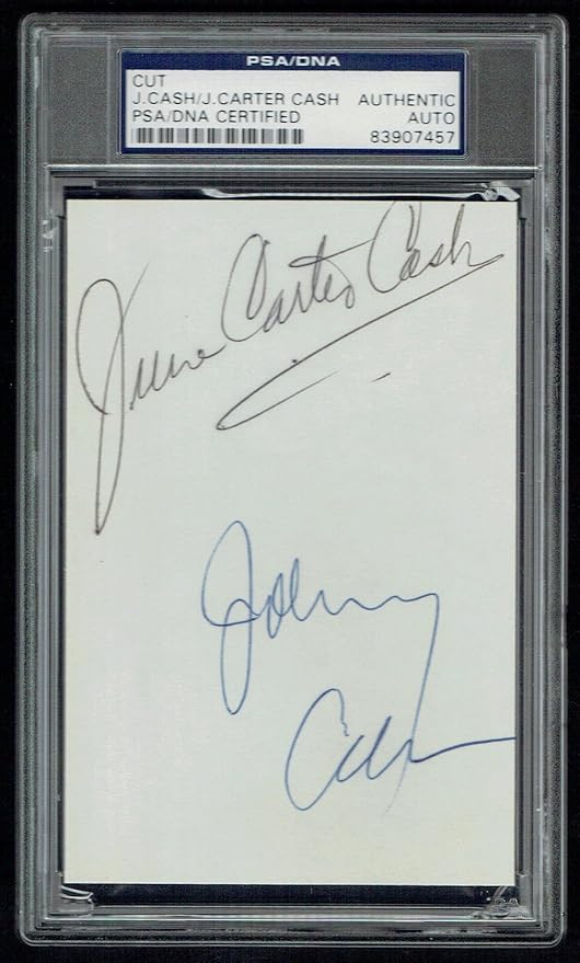 June Carter & Johnny Cash signed autograph 3.5x5 cut Country Music