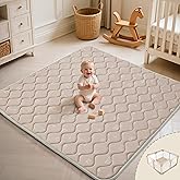 Fortella Extra Thick Baby Play Mat for 50" Playpen, 47"x47" Snug Fit Playpen Mat, Machine Washable Foam Play Mat for Floor - Portable, Non-Slip Tummy Time & Crawling Mat for Babies Toddlers (Forest Taupe)