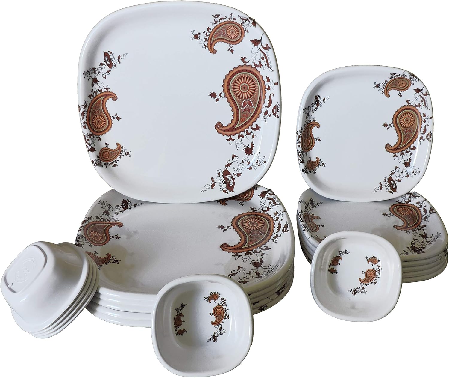 Buy Dinner Set Melamine, Full Plates Half Plates and Bowl Set of 18