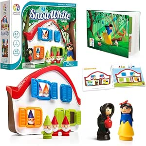 SmartGames Snow White - Deluxe Cognitive Skill-Building Puzzle Game Featuring 48 Playful Challenges for Ages 4+