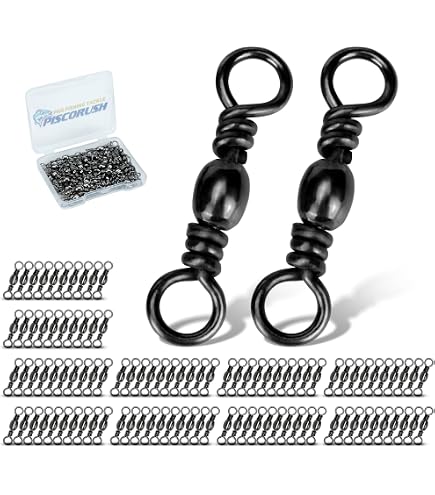 OROOTL Émerillons Pêche à Billes 100% Cuivre + Inox Revêtement Nickel Noir – Coastlock, Eau Salée, Lot De 10