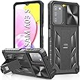 for Samsung Galaxy A03s Protective Case: Military Grade Drop Proof Full Protection Mobile Phone Cover with Kickstand | Rugged Shockproof TPU Matte Textured Tough Bumper Shell