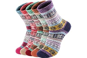 Nimalpal Wool Socks for Women - 5 Pairs Wool Socks Soft Womens Socks, Winter Hiking Socks Cozy Socks Warm Socks