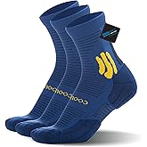 BRISIRA Coolmax Bamboo Viscose Compression Running Socks Quarter Crew Athletic Cushioned Breathable Anti Blister&Sweat&Odor