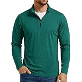 Boladeci Men's Quarter Zip Pullover Premium Fleece Lined Heather Long Sleeve Golf Shirts Midweight 1/4 Half Zip Sweatshirts