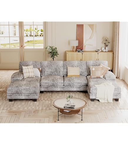 YUNLife&Home Modern 5-Seat Power Reclining Sectional Sofa - L-Shaped With 2 Consoles, 4 Cup Holders (107.5" X 107.5")