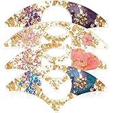 YUXIANLB Book Page Holder for Reading, 4 PCS Dried Flower Resin Transparent Bookmark, Thumb Book Page Holder Reading Accessories for Reading Lovers, Gifts for Bookworm, Literary, Students and Teachers