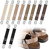 Suncalla 5 Pairs Elastic Shoe Straps Adjustable Anti-Loose Shoe for Mules Clogs Footbed Cork Platform Slipper Suede Leather Mules Shoes Potato Boot Sandals Cotton Slippers