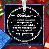 SUCHAGIFT Thank You Gifts for Women, Boss, Coworkers, Manager, Teacher, Nurse, Mom, Friends - Coworker Appreciation Gifts for Birthday, Christmas - Thank You Christmas Ornaments - Glass Ornament