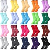 Cutecrop 20 Pairs Pilates Socks with Grips for Women, Yoga Non Slip Crew Socks for Workout Barre Ballet Hospital Gifts