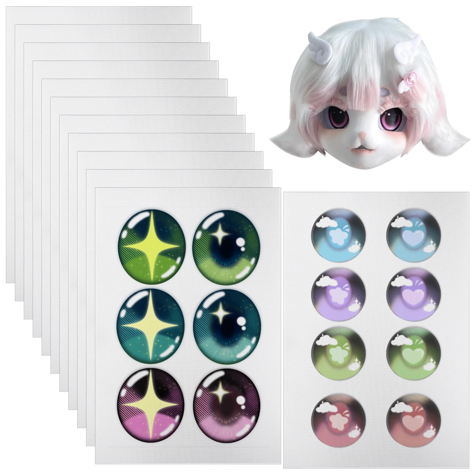 Mua 12 Pcs Fursuit Eye Mesh, 0.5mm Waterproof Printable Mesh Fabric for ...