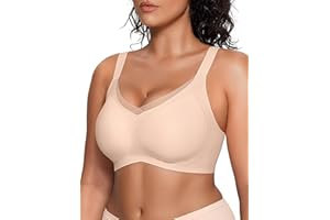 Vertvie Wireless Bras for Women No Underwire Supportive Mesh Crossover Bra Seamless Push Up Full Coverage Everyday Bralettes