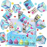 BABORUI Birthday Surprise Box Gift Box for Money, Happy Birthday Surprise Gift Box Explosion with Confetti, Seeroze Exploding Gift Box for Men Women Kids(Blue)