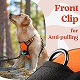 rabbitgoo Large Dog Harness No Pull Front Back Clips Reflective Orange L view 7