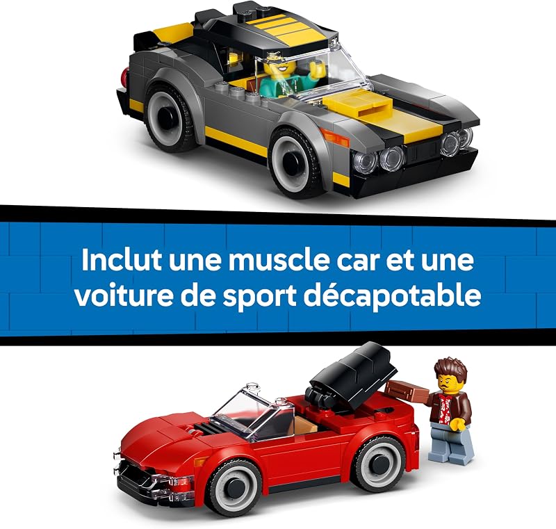 City La Station de Lavage Automatique - Jouet de Construction - Maquettes de Voitures, Fonction Nettoyage & 4 Minifigurines avec Accessoires - Cadeau d'anniversaire pour Garçon dès 6 Ans 60497 — photo 5 sur 8
