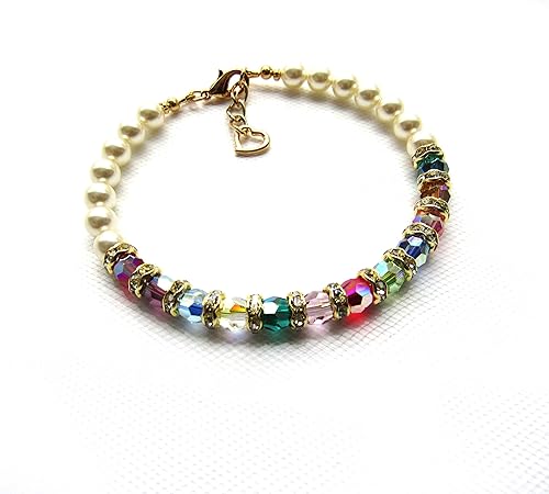 gold family birthstone bracelet