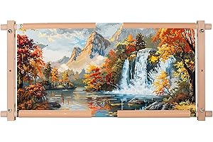 GUOFA Embroidery Tapestry Scroll Frame, Detachable Cross Stitch Frame, Scroll Embroidery&Quilting Holder for Cross Stitch, Needlepoint, and Sewing Projects (25.59inch*11.8inch)