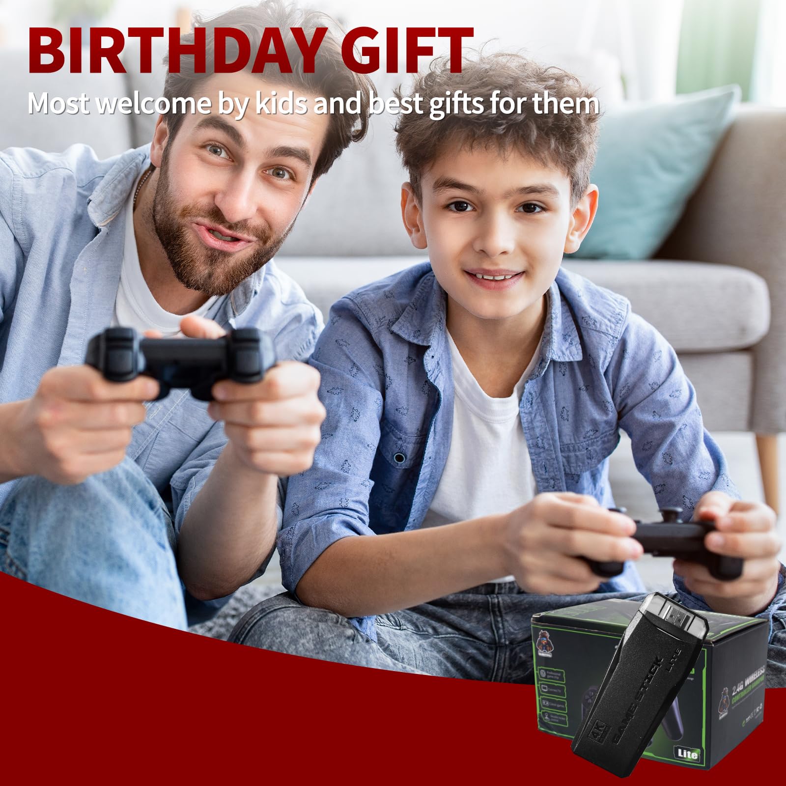 Wireless Retro Game Console, Video Game Console with Built-in 9 Emulators, 20,000+ Games, 4k Hdmi Output, and 2.4GHz Wireless Controller, Nostalgia Gaming Stick，Plug & Play TV Video Games(64G)