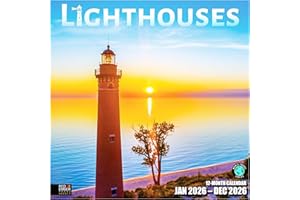 RED EMBER Select - Lighthouses 2026 Wall Calendar 12 Month | 12" x 24" Open | Thick & Sturdy Paper | Holiday Gift | Travel Calendar 2026