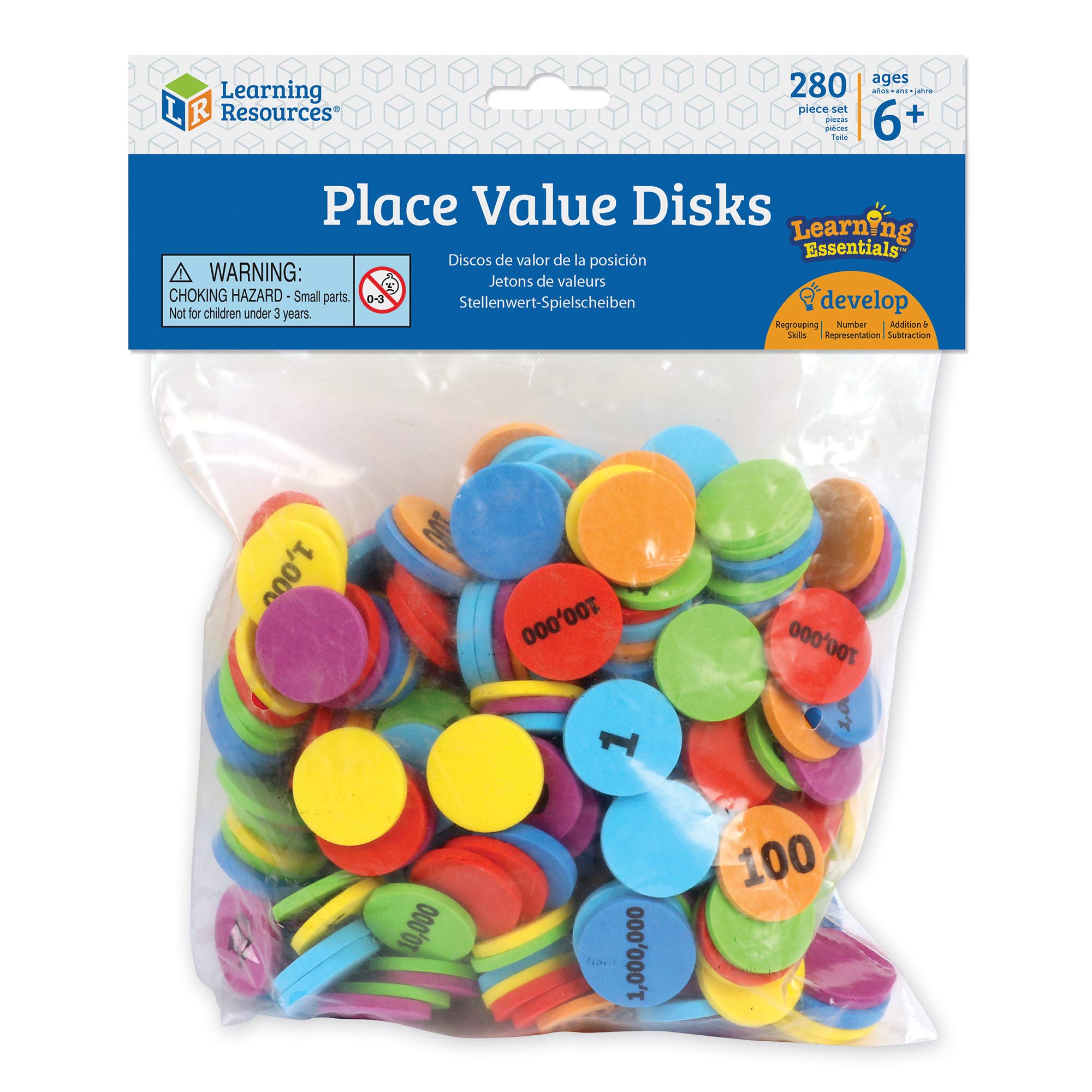 Learning Resources Place Value Disks, Ages 6+, Maths Manipulatives for Kids, Classroom Counting Toy, Supports Addition & Subtraction, 280 Pieces