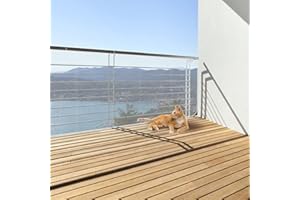 JUMXSRLE Cat Balcony Rail Net, Anti Fall Netting PET Balcony Mesh Fence Net, Cat Safety Net Balcony Screen, Crib Stair Patios Balcony Railing Cover for Kids & Pets -10x2.6Ft